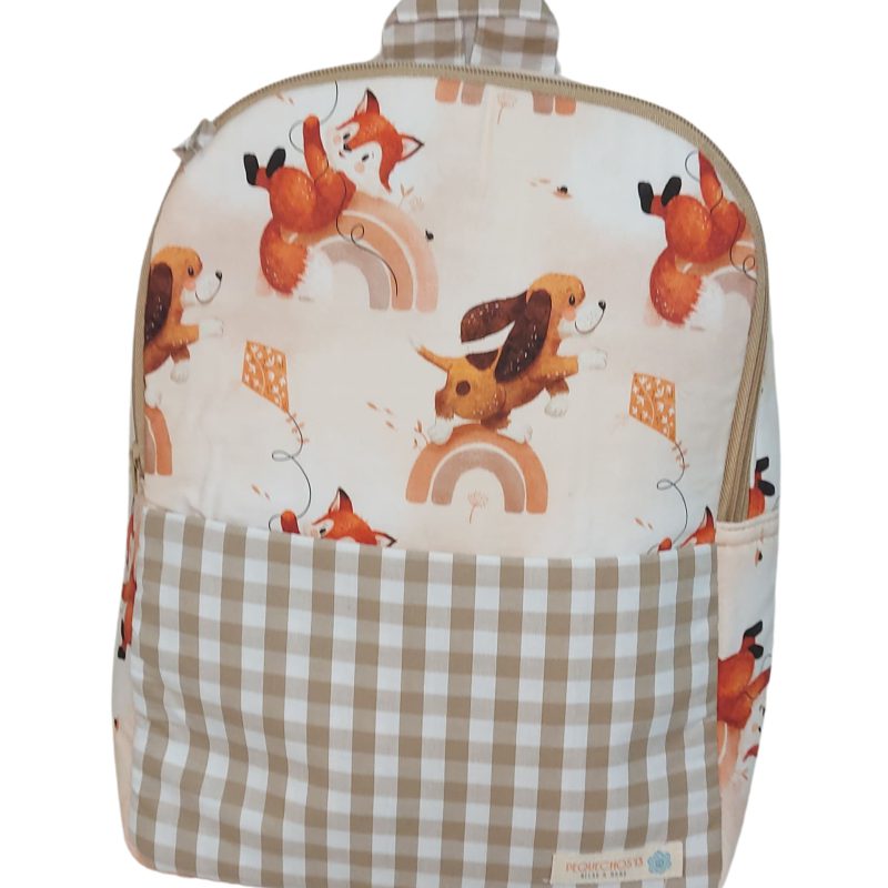 Mochila infantil vichy y perritos