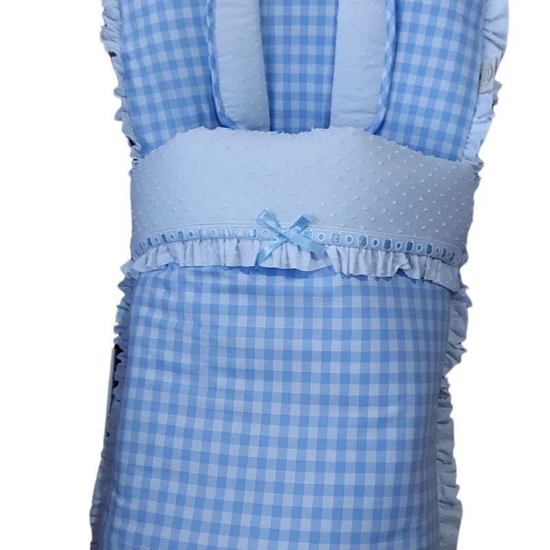 Saco silla vichy celeste y plumeti