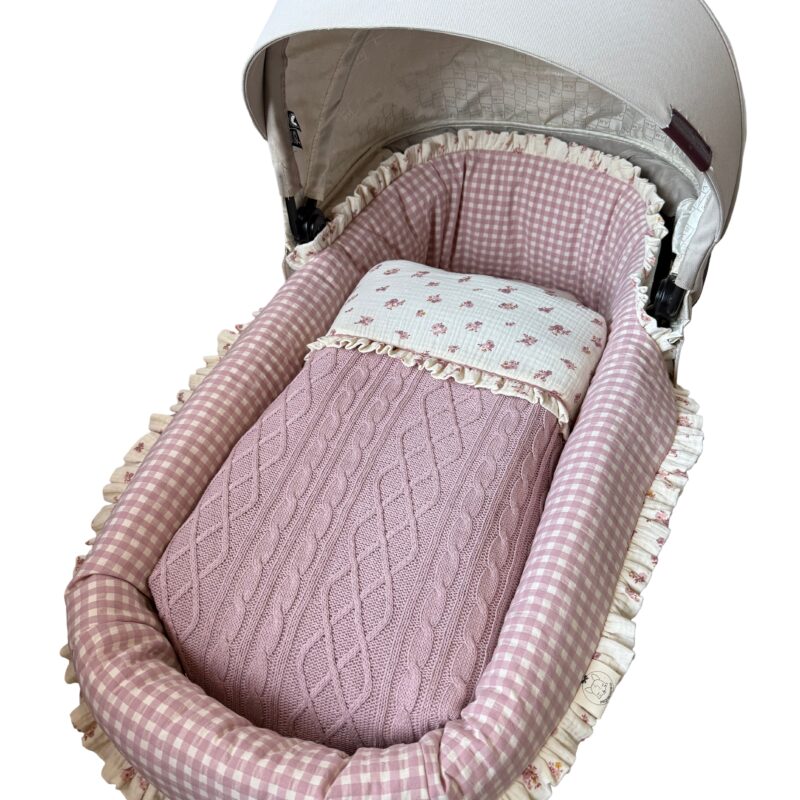 Saco capazo lana rosa y vichy