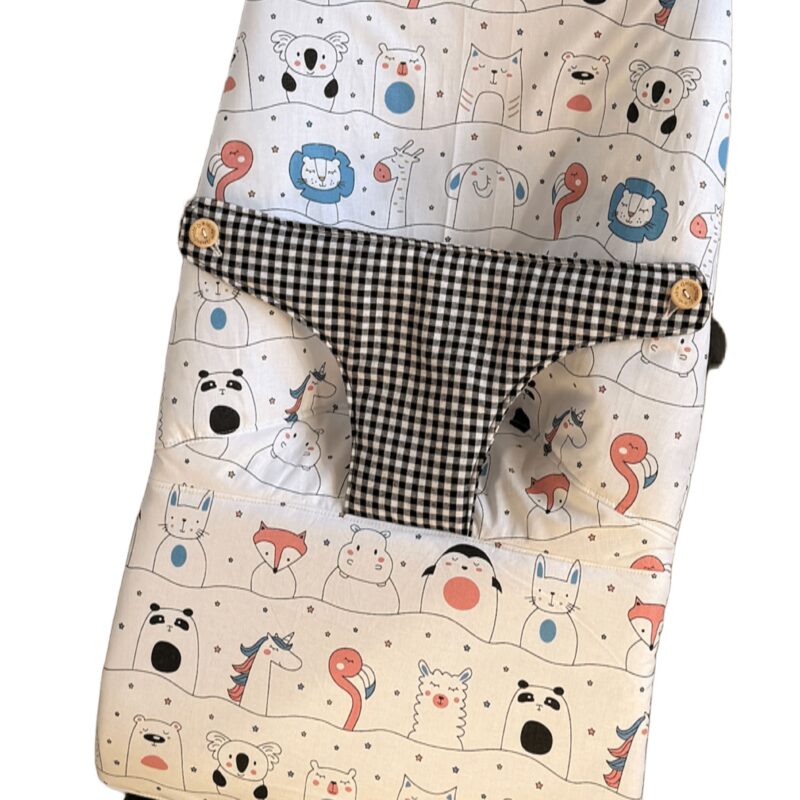 Funda hamaca animales y vichy negro