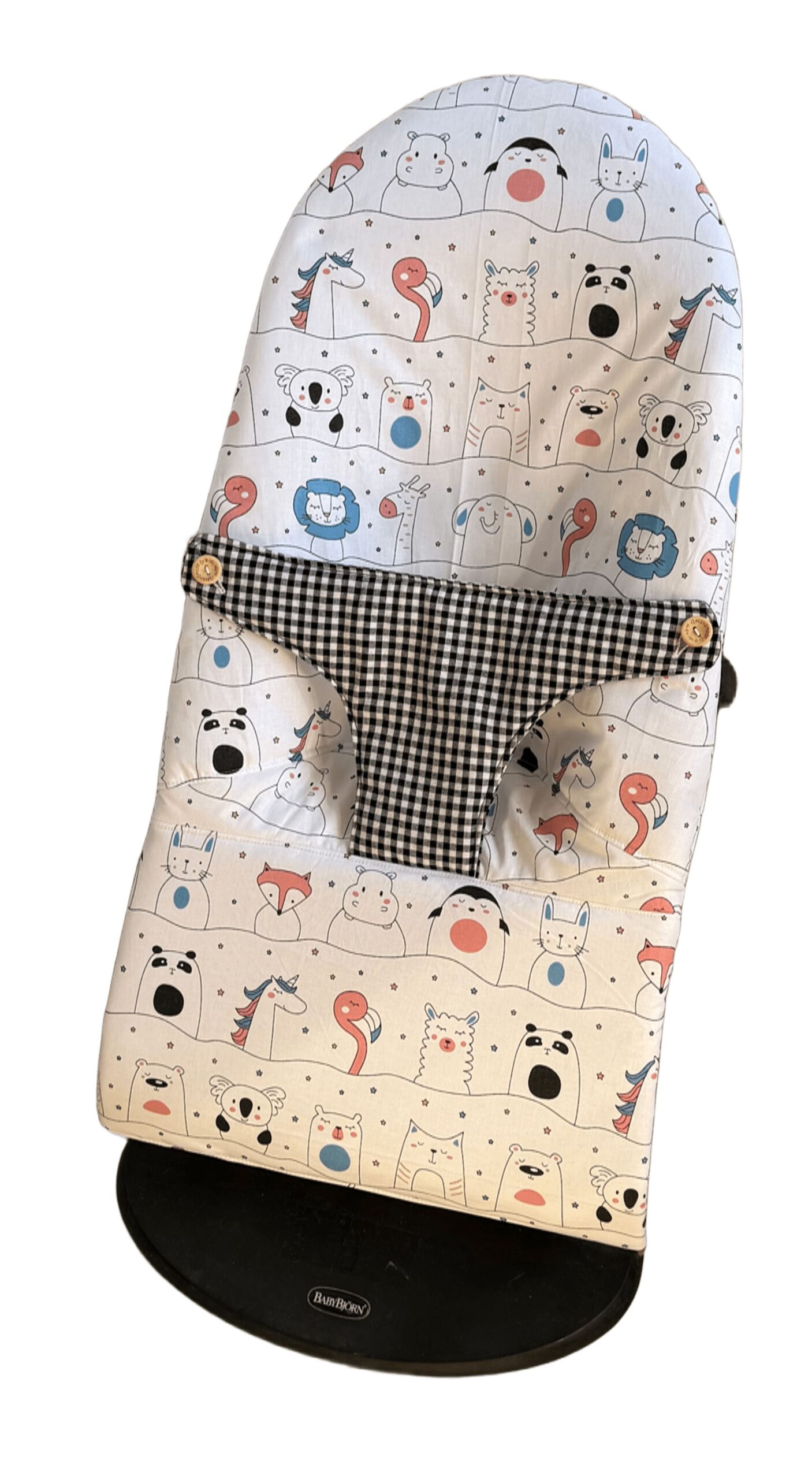 Funda hamaca animales y vichy negro